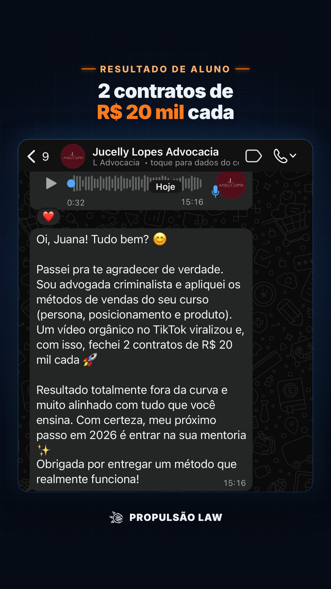 Depoimento de aluno