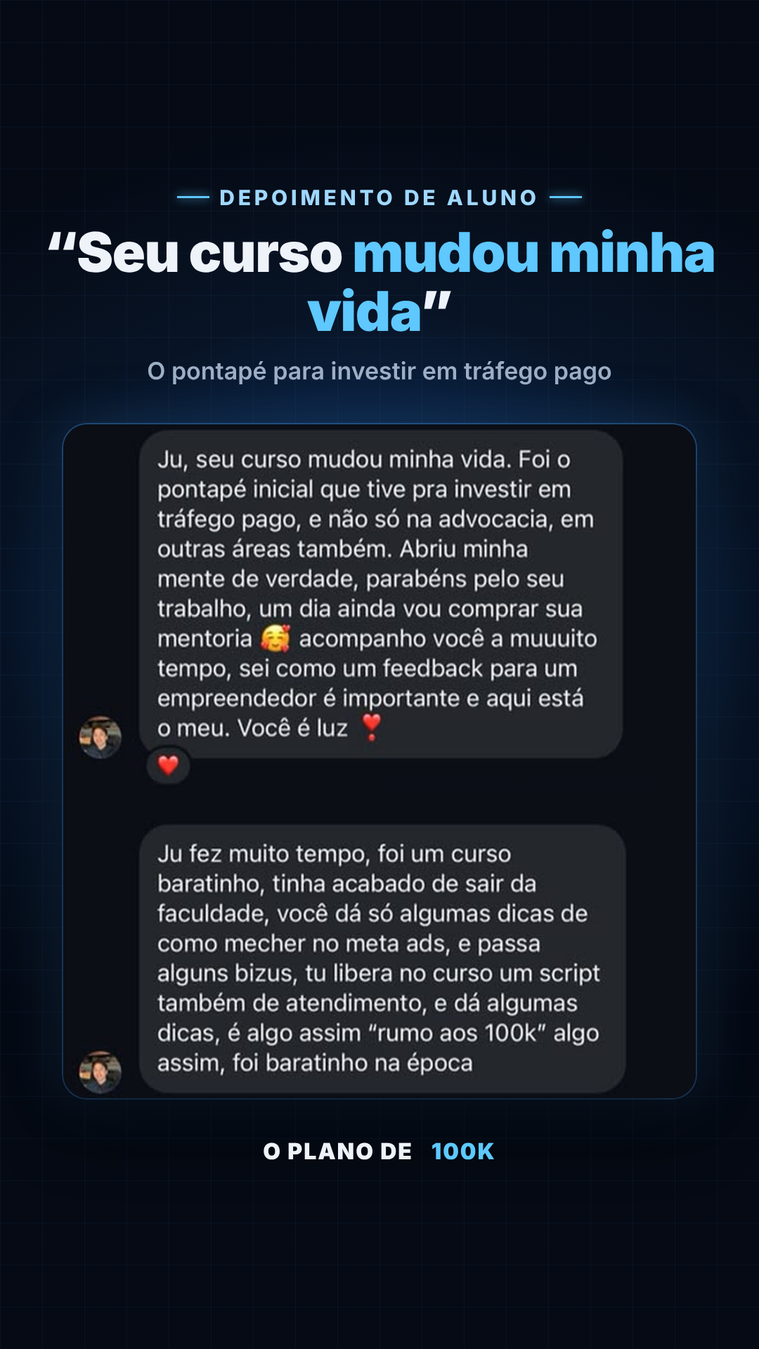 Depoimento de aluno