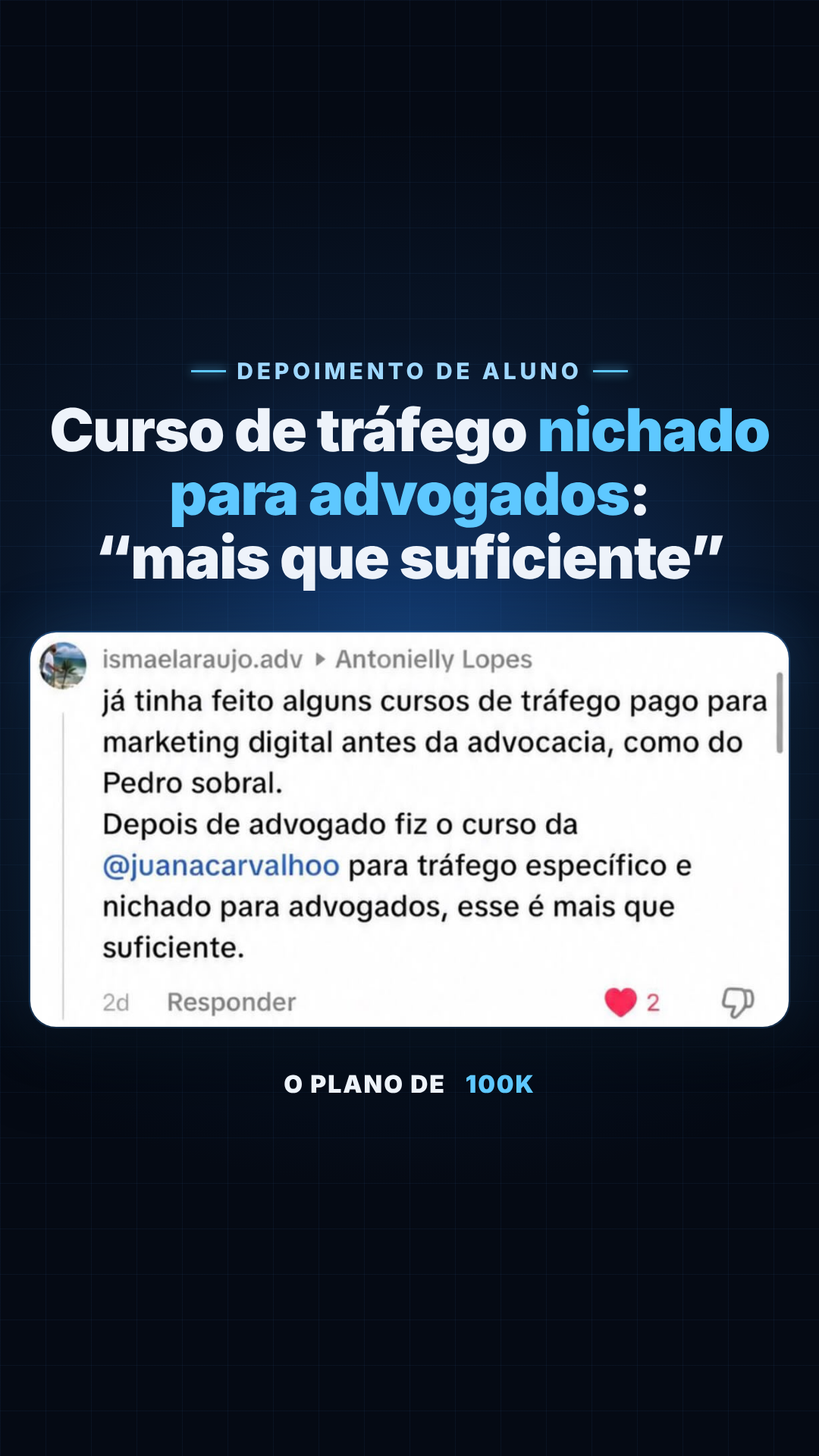 Depoimento de aluno